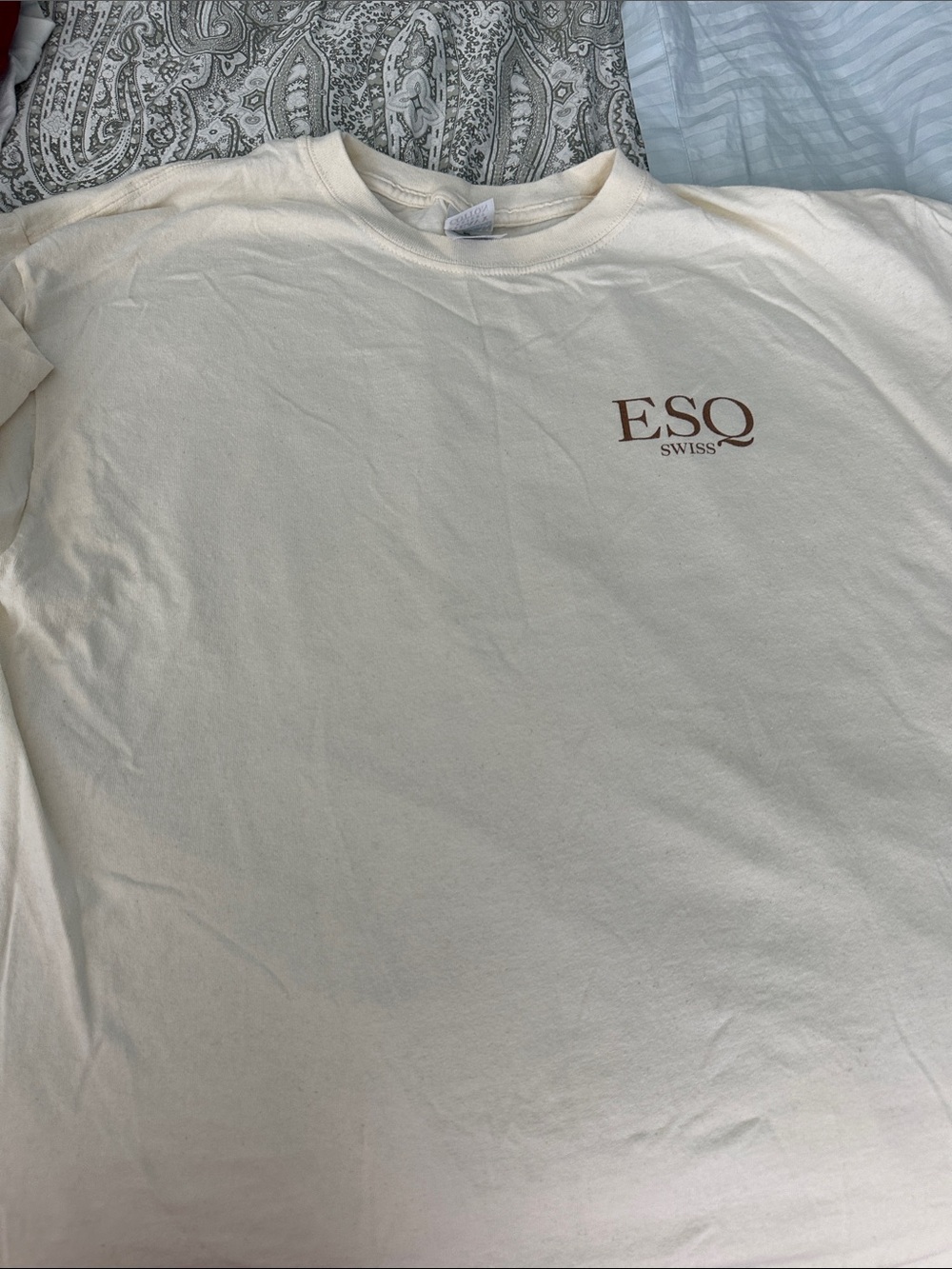 ESQ Watch Company Men’s Cream Graphic T-Shirt SZ XL